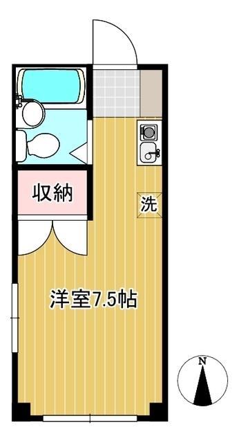 コーポ亀倉(ワンルーム/2階)の間取り写真