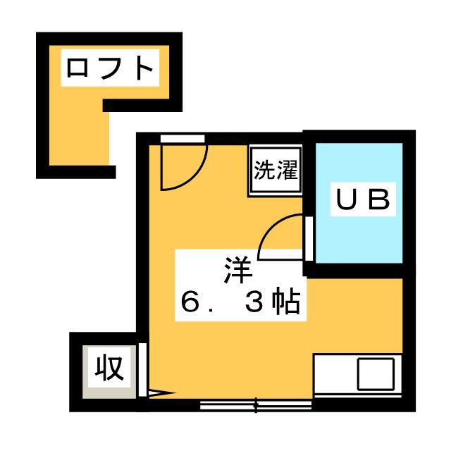ステップ1(ワンルーム/2階)の間取り写真