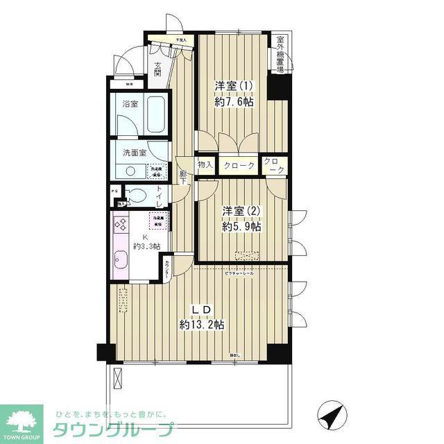 LAPYUTA(2LDK/1階)の間取り写真