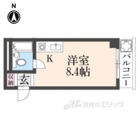 ヴェルディゴ(1K/2階)の間取り写真