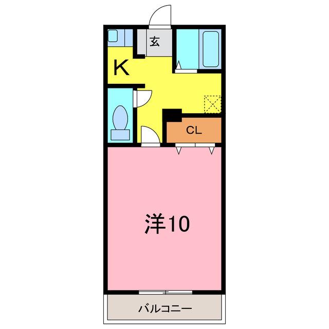 オーエムビル(1K/2階)の間取り写真