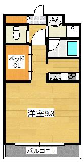 あい蘭道六番館(ワンルーム/3階)の間取り写真