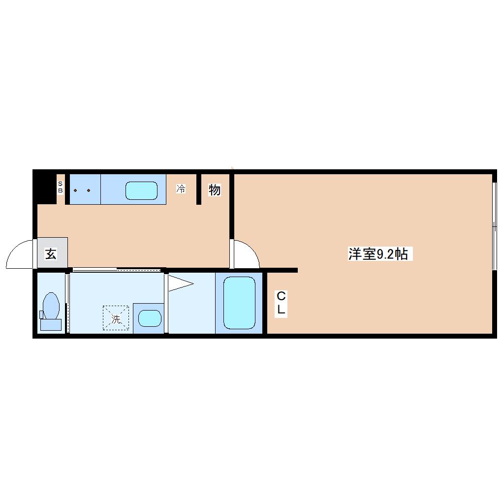 リアンテラス(1K/2階)の間取り写真