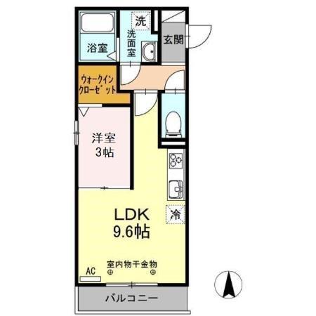 CHARME II(1LDK/3階)の間取り写真