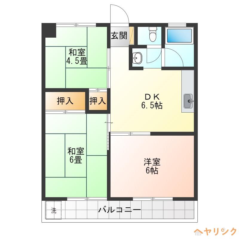OS・SKYマンション城下(3DK/5階)の間取り写真