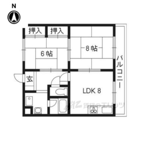 弥生マンション(2LDK/2階)の間取り写真