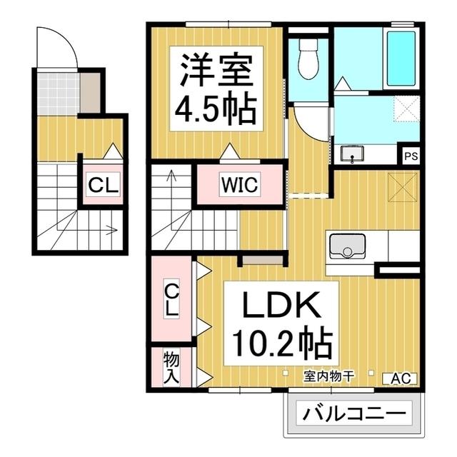 チャス レジデンス I(1LDK/2階)の間取り写真