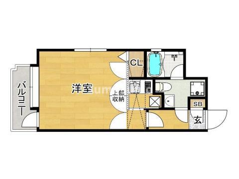 エステートモア高宮セゾン(1K/12階)の間取り写真