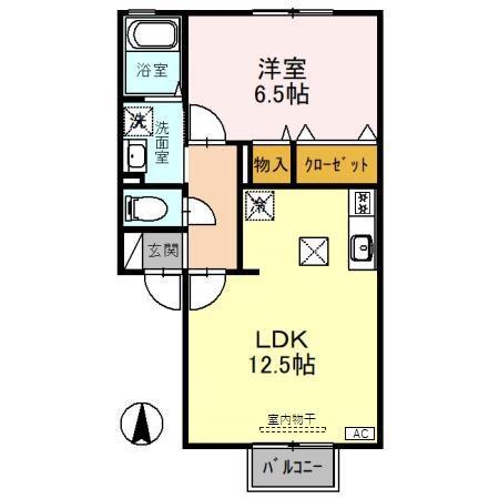 セピアコートK(1LDK/1階)の間取り写真