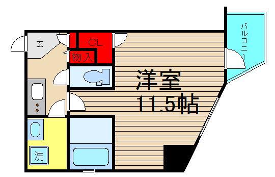 レジデンス本町(1K/11階)の間取り写真