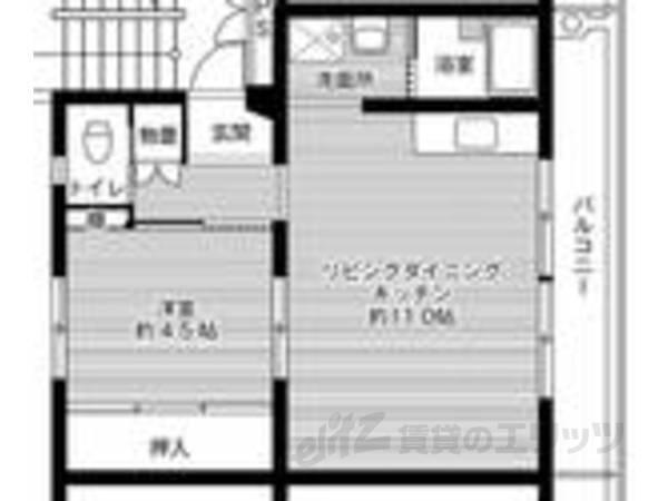 ビレッジハウス稲枝2号棟(1LDK/3階)の間取り写真