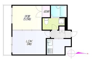 PLACE・T プレイス・ティー(1LDK/4階)の間取り写真