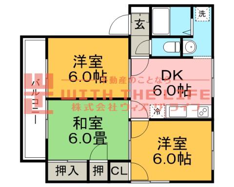 ハミング追分(3DK/2階)の間取り写真