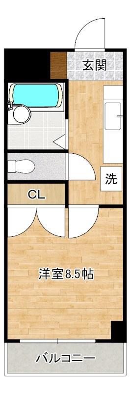 ウインズ浅香I(1K/6階)の間取り写真