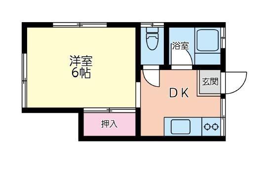 グリーンハイツ(1DK/1階)の間取り写真