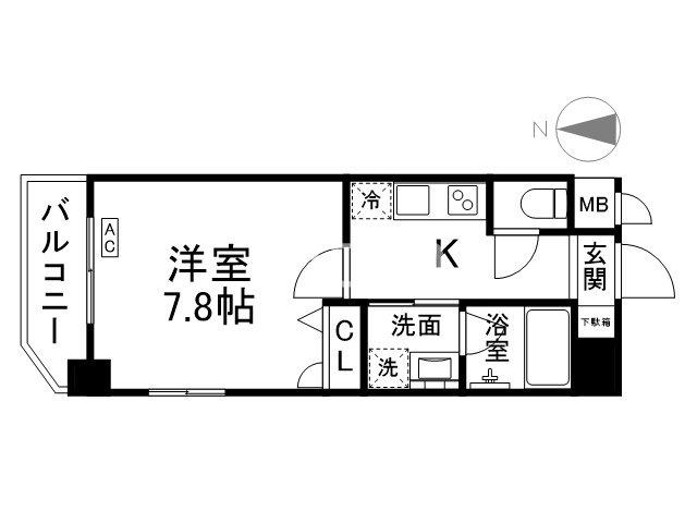 ベラジオ雅び四条通II(1K/7階)の間取り写真