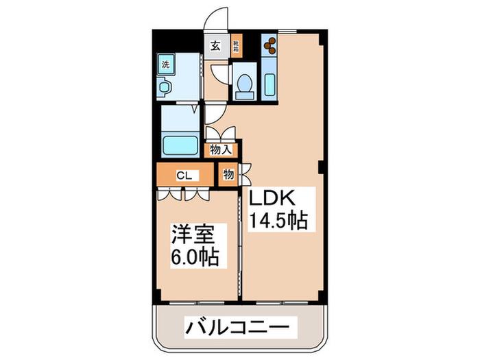 サクラスクエア(1LDK/2階)の間取り写真