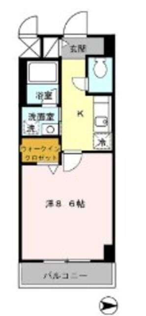 プリムヴェール(1K/2階)の間取り写真