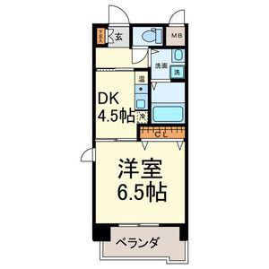 ボヌール千代田(1DK/3階)の間取り写真