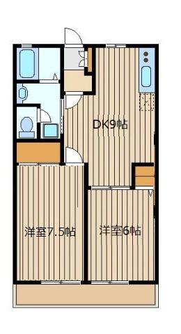 コンパスポイント(2DK/1階)の間取り写真