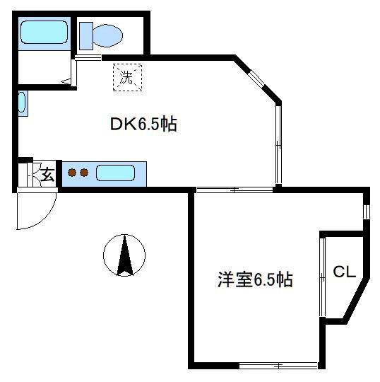 ARTS沼袋(1DK/2階)の間取り写真