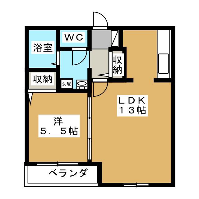アルソス(1LDK/2階)の間取り写真