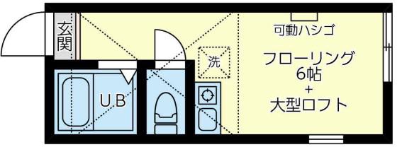 ユナイト岡沢マックスタイラー(ワンルーム/1階)の間取り写真