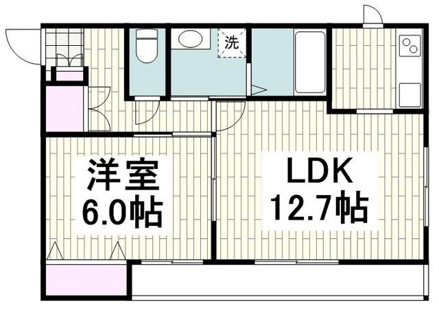 メゾン鵠沼(1LDK/2階)の間取り写真