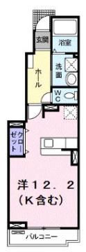 アクティフ神辺A(ワンルーム/1階)の間取り写真