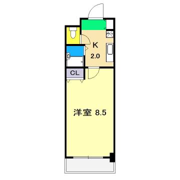 セブンシーズ永国寺(1K/7階)の間取り写真