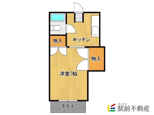 パルル緑台第1(ワンルーム/3階)の間取り写真