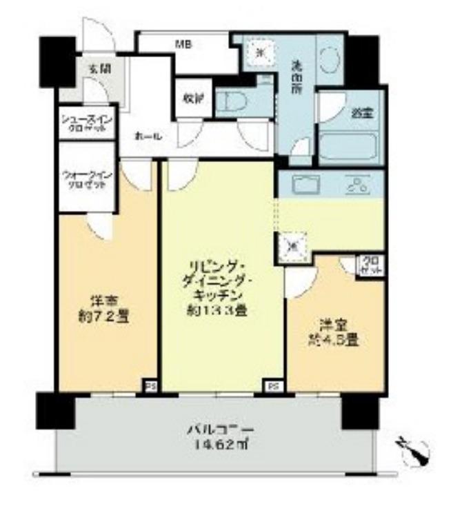 クロスエアタワー(2LDK/19階)の間取り写真