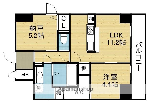 ハイラインV(1SLDK/9階)の間取り写真