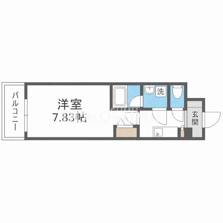 JMFレジデンス大阪福島(1K/11階)の間取り写真