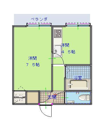 昭和ハイツ(1DK/2階)の間取り写真