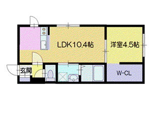 クラージュYOICHIIII(1LDK/1階)の間取り写真