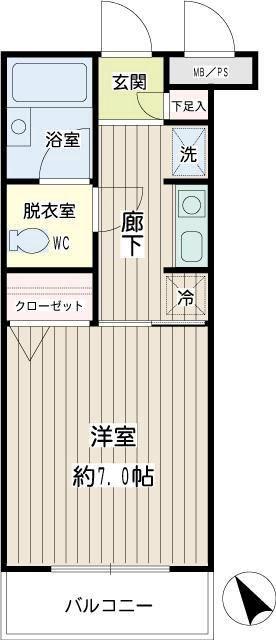 アイビー菅沢(1K/3階)の間取り写真