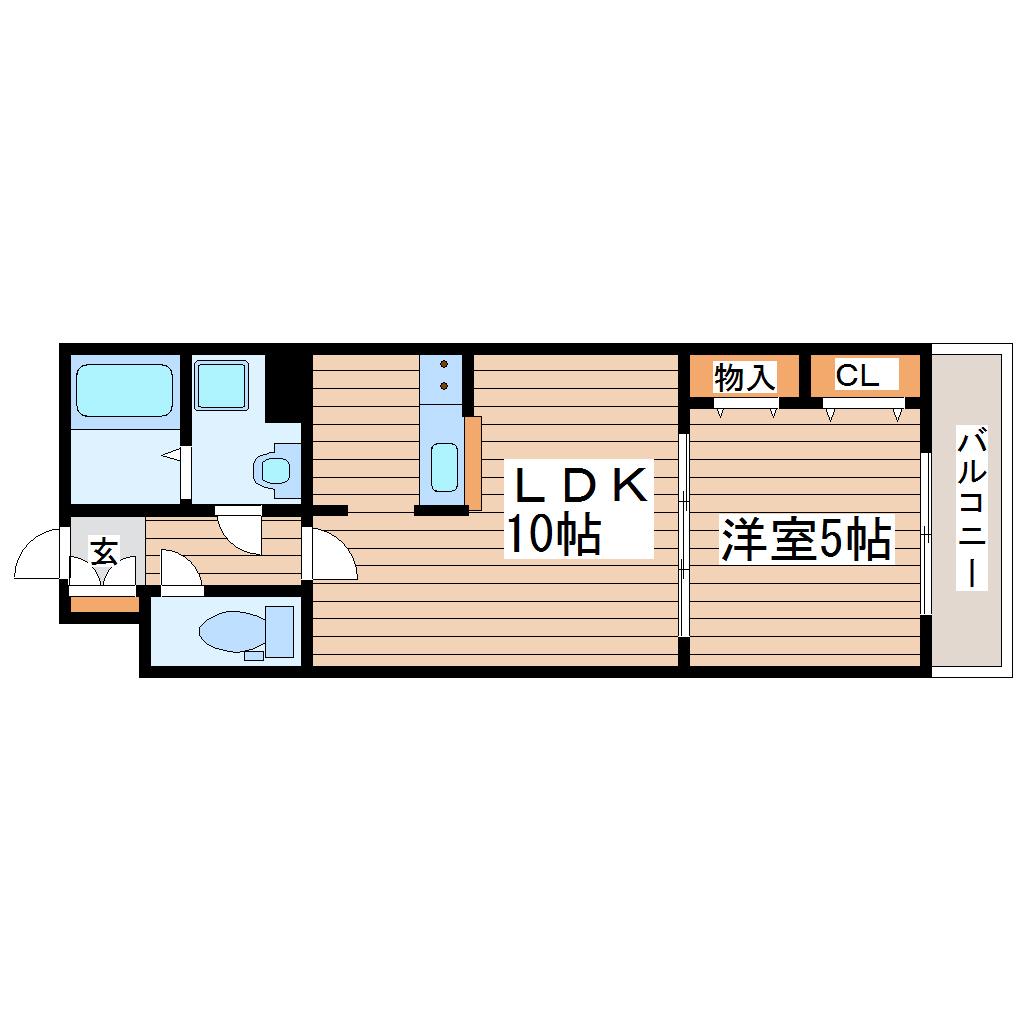 セロー明通館(1LDK/2階)の間取り写真