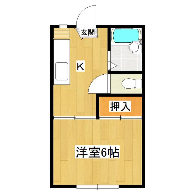 西洋ハイツC棟(1K/1階)の間取り写真