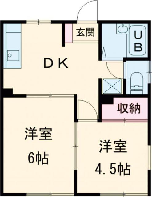 ハイム澤(2DK/2階)の間取り写真