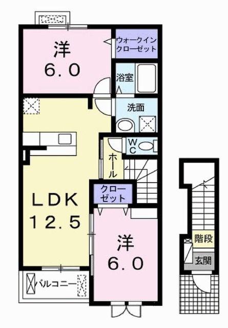 ラッフィナートI(2LDK/2階)の間取り写真