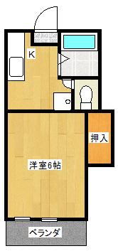 メゾンド直鮒(1K/2階)の間取り写真