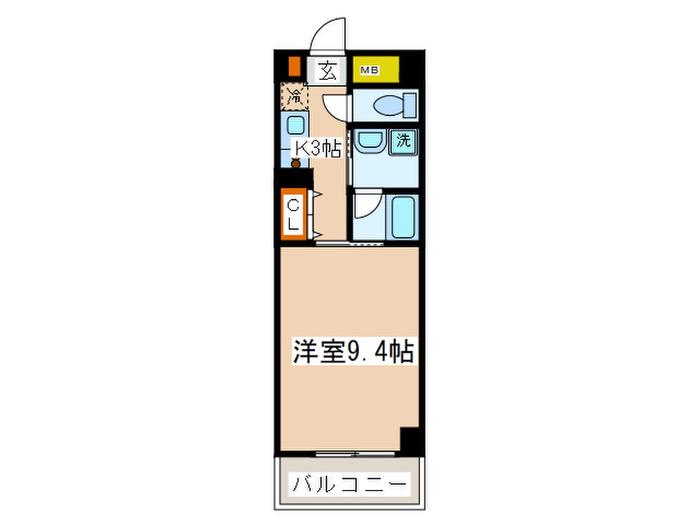 シティースタイル(1K/6階)の間取り写真