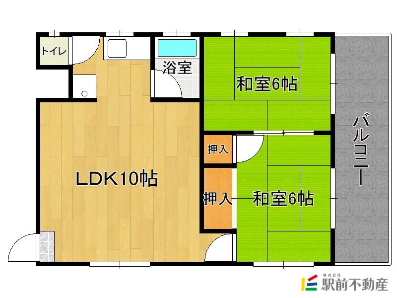 チナミビル(2LDK/2階)の間取り写真