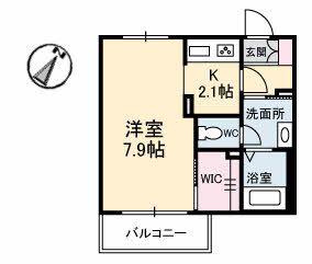 シャーメゾンボヌール(1K/1階)の間取り写真