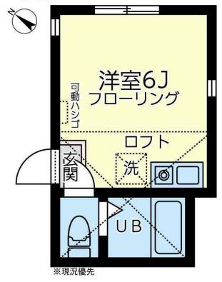 ユナイト三ッ沢シャトルーの杜(ワンルーム/1階)の間取り写真