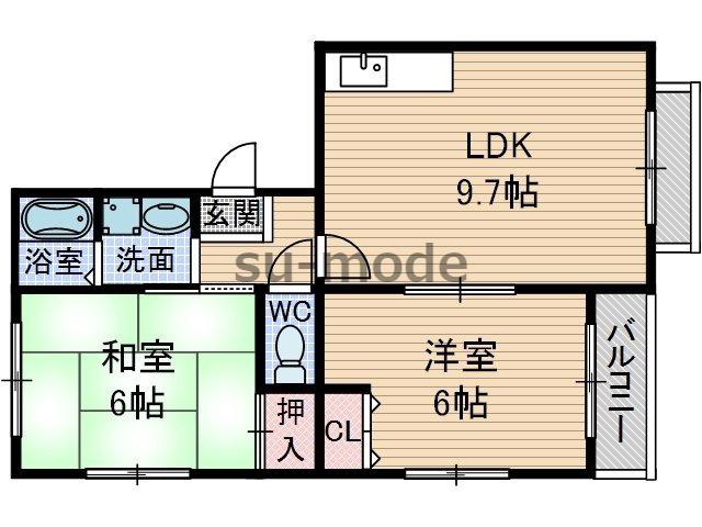 プリマヴェーラF(2LDK/2階)の間取り写真