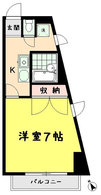 アルクファース(1K/3階)の間取り写真