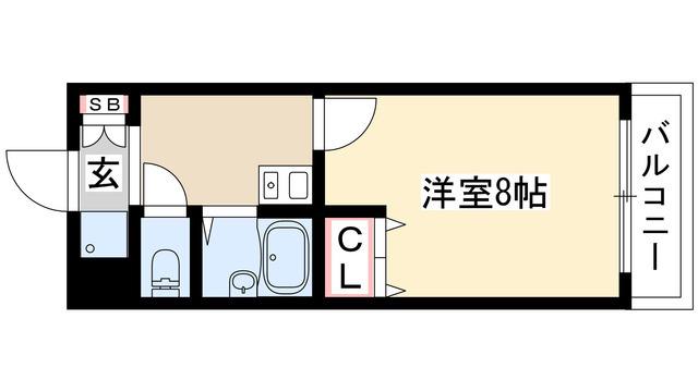 ベル千種(1K/2階)の間取り写真