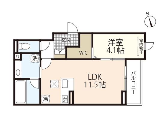 TORISIA庚午中(1LDK/1階)の間取り写真